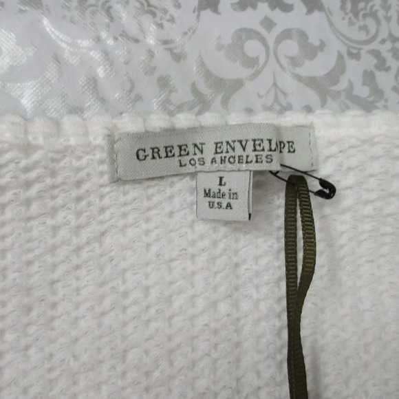 GREEN ENVELOPE Off White Blouse NWT Size Large - Picture 6 of 8